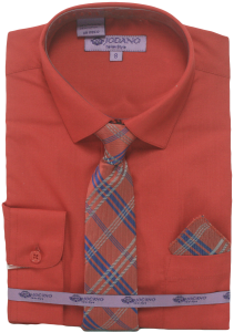 BOYS DRESSY SHIRTS (LONG SLEEVE) RED/RED